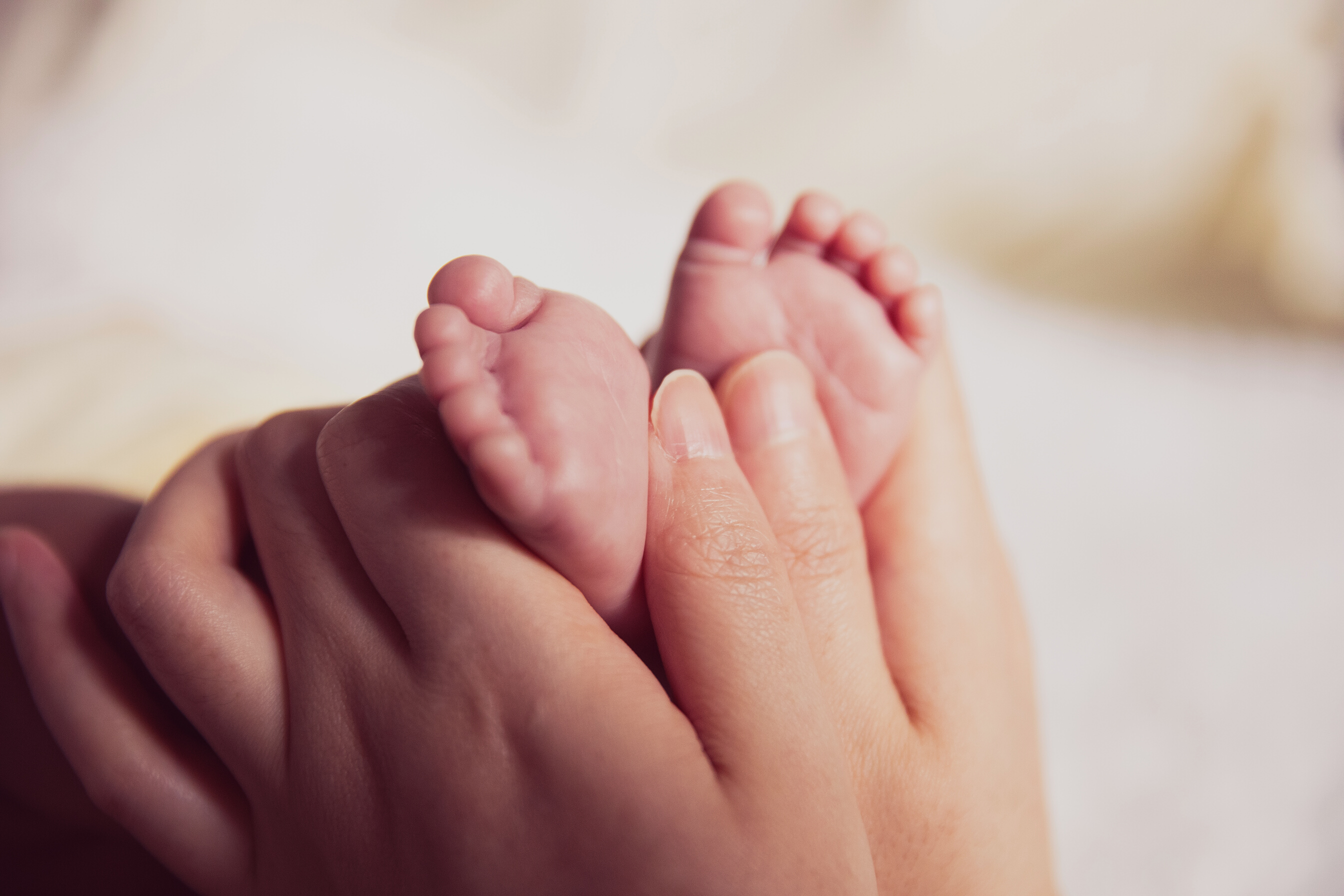Newborn baby foot massage